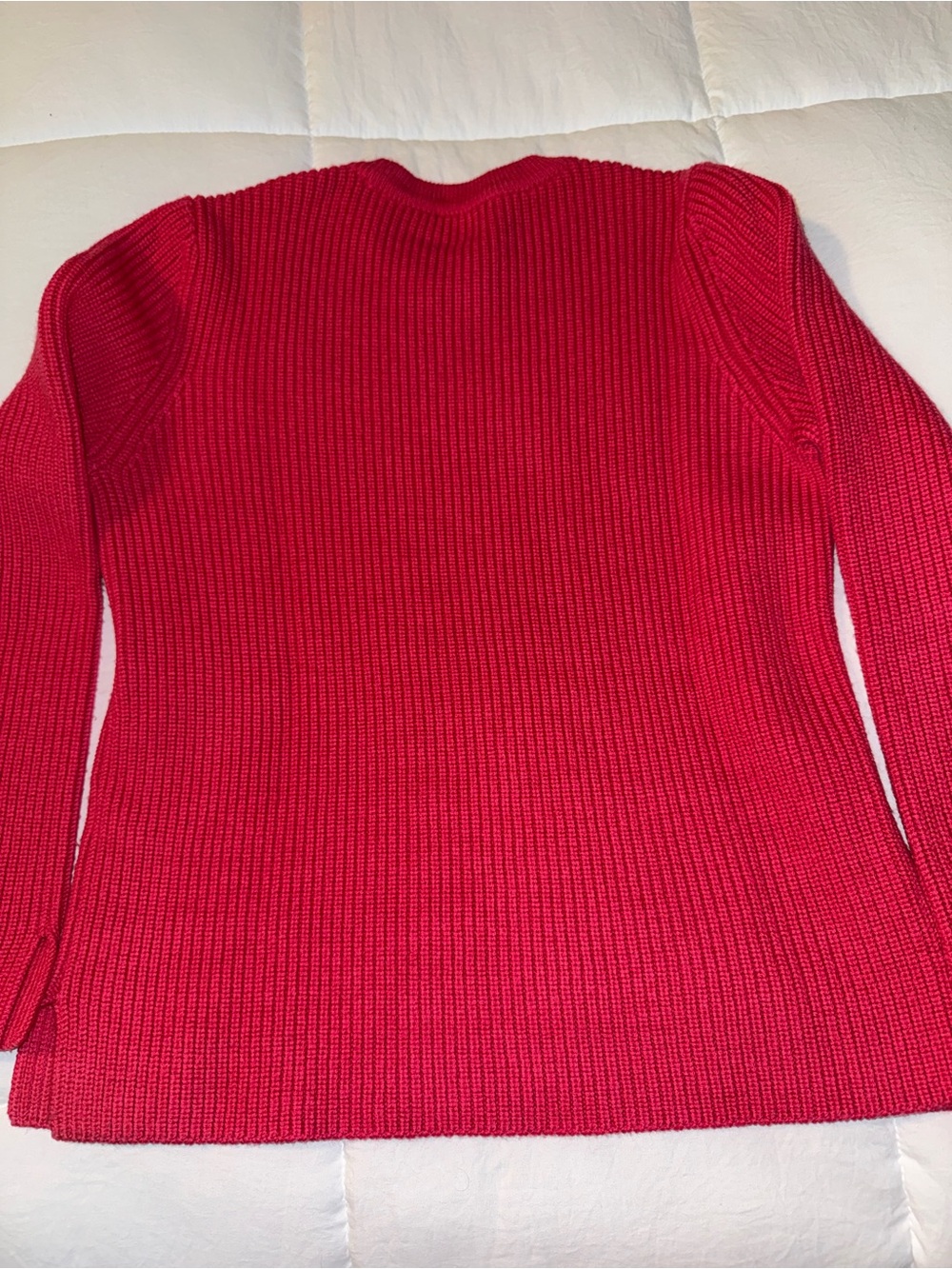 Saint James Ribbed Crewneck Sweater in Raspberry - Picture 4 of 7